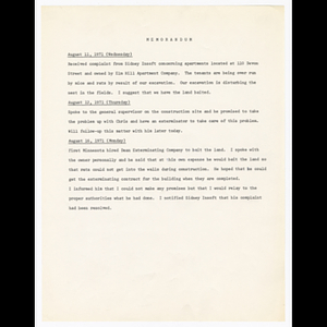 Memorandum about August 11, 12 and 16, 1971