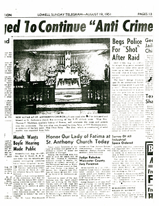 "New Altar at St. Anthony's Church" (August 19, 1951)