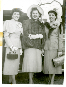 Women dressed up for Easter Sunday