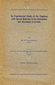 An experimental study of the epiphysis, with special reference to the retardation and stimulation of growth