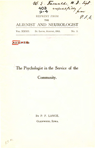 The psychologist in the service of the community