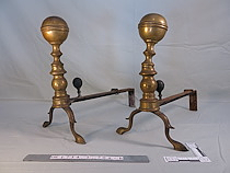Ball-Finial Brass Andirons