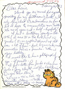 Correspondence from Rupert Raj to Lou Sullivan (February 20, 1983)