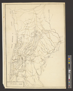 Sketch of the roads from Kings Bridge to the White Plains and parts ajacent shewing the encampment of his majestys forces under the command of Major General Mathew 1779