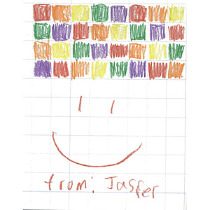 Colorful happy face drawing from a student at the International School of Kenya