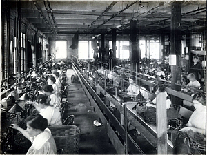 A.E. Little and Company, shoe manufacturer; stitching room, 70 Blake Street: View 6