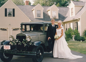 Vernon Lewis's Model A sedan and his grandchildren