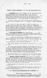 Potential Senate Amendments to FY 1985 DOD Authorization Bill