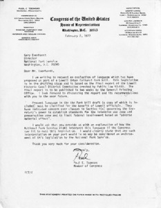 Letter to Gary Everhardt from Paul E. Tsongas