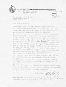 Letter from M. F. Vanik to Paul Tsongas