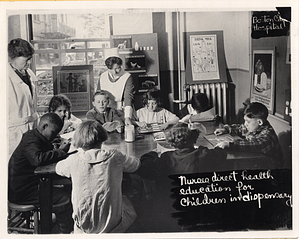 Outpatient Department, Pediatric Clinic, Miss Houghton on left