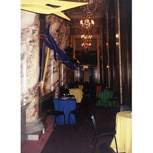 Tables covered in colorful cloths for Cultura Viva event.