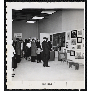 Visitors view the Boys' Clubs of Boston Art Exhibit