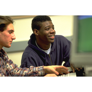 Students working on computers