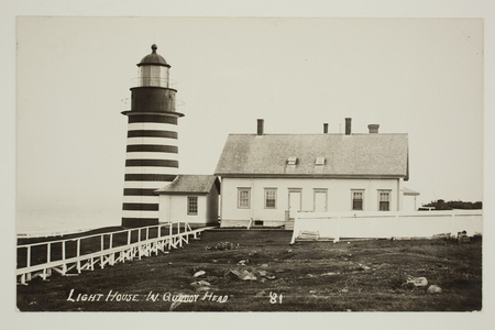 Postcard, lighhouse W. Quoddy Head, Lubec, Maine