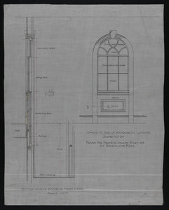 Section Showing Window on Stair Landing and Opposite Side of Window on Landing, House for Francis Shaw, Esquire at Brookline, Mass., undated