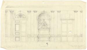 Dining room elevation, east, 3/4 inch scale, residence of E. H. G. Slater, "Hopedene", Newport, R.I., (1898) 1902-3.