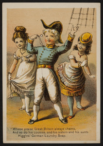 Trade cards for Higgins' German Laundry, Chas. S. Higgins, 94 Wall Street, New York, New York, 1880