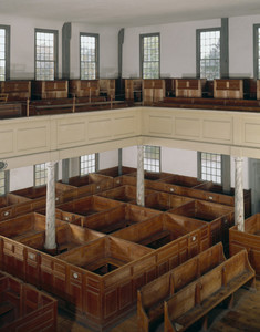 Interior view from balcony, Rocky Hill Meeting House, Amesbury, Mass.