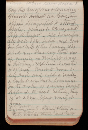 Thomas Lincoln Casey Notebook, November 1894-March 1895, 070, River. Corbin came down to