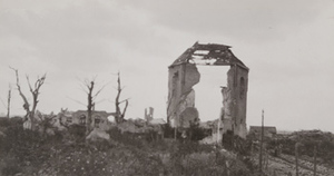 View of destroyed stone buildings, Dixmude [Diksmuide], Belgium