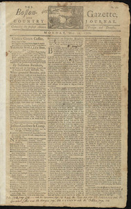 The Boston-Gazette, and Country Journal, 12 May 1766 (includes supplement)