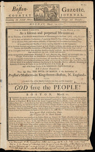 The Boston-Gazette, and Country Journal, 11 March 1771