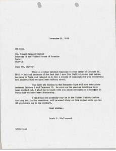 Letter from Mark H. McCormack to Sargent Shriver