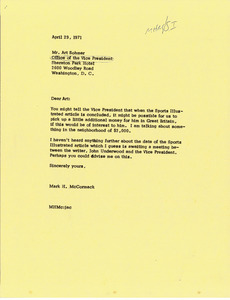 Letter from Mark H. McCormack to Art Sohmer