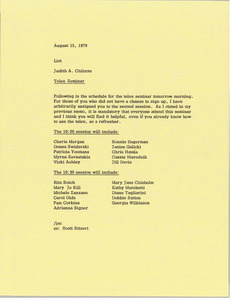 Memorandum from Judy A. Chilcote to list