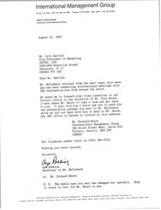 Letter from Ayn Robbins to Lyle Hartley