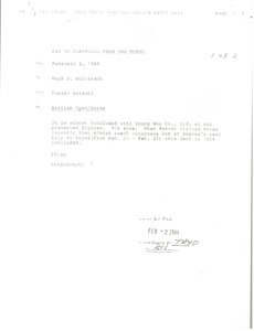 Fax from Fumiko Matsuki to Mark H. McCormack