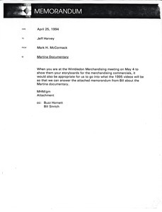 Memorandum from Mark H. McCormack to Jeff Harvey