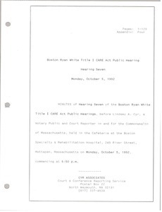 Boston Ryan White title I CARE act public hearing