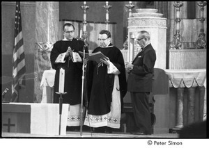 Jack Kerouac's funeral: church service, Father Armand Morrissette at center