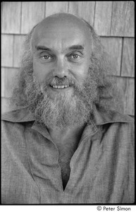 Ram Dass range of expressions: Portrait of Ram Dass smiling