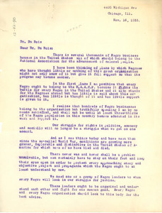 Letter from Joseph E. Webly to W. E. B. Du Bois
