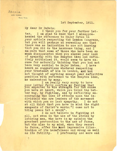 Letter from George Foster Peabody to W. E. B. Du Bois