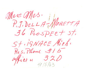 Address of Mr. and Mrs. P. J. Della-Moretta