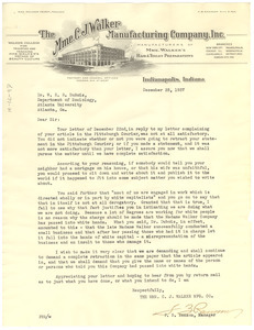 Letter from Madame C. J. Walker Manufacturing Company, Inc. to W. E. B. Du Bois