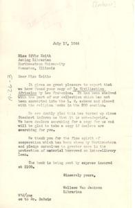 Letter from Atlanta University to Northwestern University
