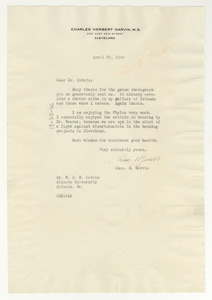 Letter from Charles Herbert Garvin to W. E. B. Du Bois