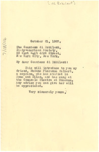 Letter from W. E. B. Du Bois to The Countess di Robilant