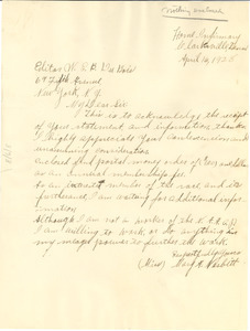 Letter from Mary A. Nesbitt to W. E. B. Du Bois