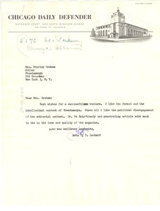 Letter from Metz T. P. Lochard to Mrs. Graham