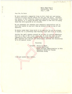 Letter from Philip F. Mayer to W. E. B. Du Bois
