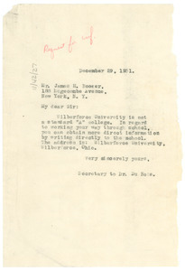 Letter from W. E. B. Du Bois to Cheyney Training School for Teachers
