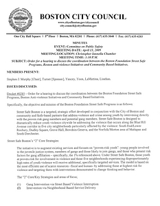 Committee on Public Safety meeting minutes, April 13, 2009