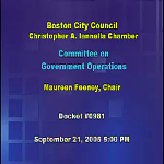 Committee on Government Operations hearing recording, September 21, 2005