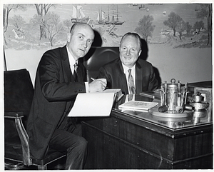 Fulton Freeman, American Ambassador to Mexico, and Mayor John F. Collins in his office during Mexico Week in Boston (April 17-23, 1966)